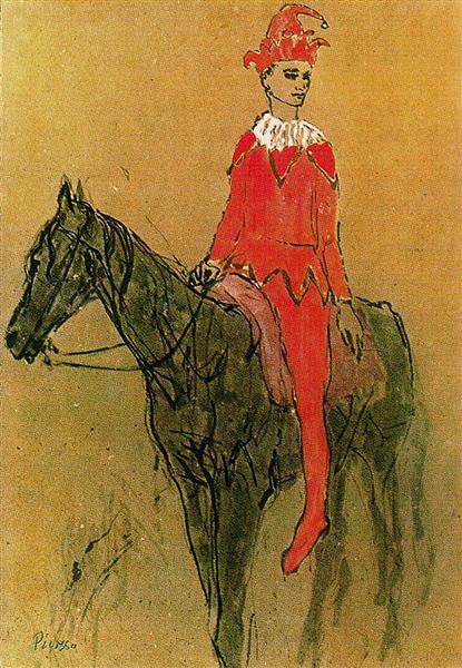 Pablo Picasso Harlequin On The Horseback Arlequin A Cheval